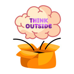 Modern design sticker of think outside the box 

