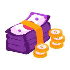 A perfect design sticker of banknotes

