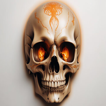 a photo of skull drawing made with generative AI