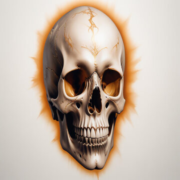 a photo of skull drawing made with generative AI