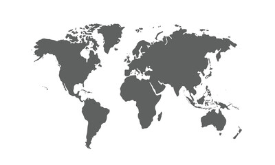 World map isolated on white background. for website layouts, background, education, precise, customizable, Travel worldwide, map silhouette backdrop, earth geography, political, reports.