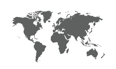 World map isolated on white background. for website layouts, background, education, precise, customizable, Travel worldwide, map silhouette backdrop, earth geography, political, reports.