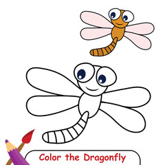 Dragonfly coloring page, coloring book for kids, dragonfly isolated vector, Dragonfly drawing coloring book for children