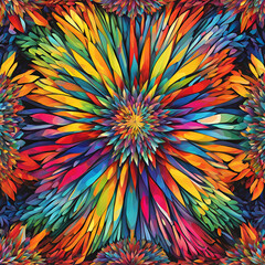Colorful mosaic with a radial pattern. AI Generated Images