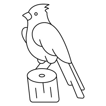 recommend clip art: Elegant Cardinal Bird Outline Art
