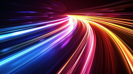 Abstract neon light streaks.