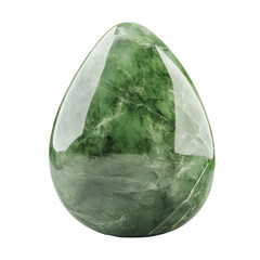 PNG Polished green stone egg on white background