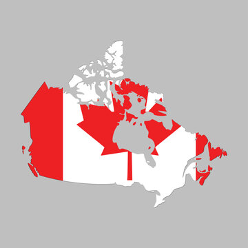 recommend clip art: flag map of Canada. Vector Illustration	
