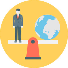  Global Management vector icon in background style 