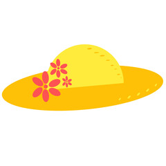 Yellow Women's Panama Hat with Flower. Yellow Panama Hat. Women's Headwear. Women's Yellow Panama Hat