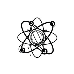 Minimalist vector illustration of an atom symbol