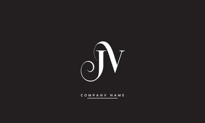 JV, VJ, J, V Abstract Letters Logo Monogram