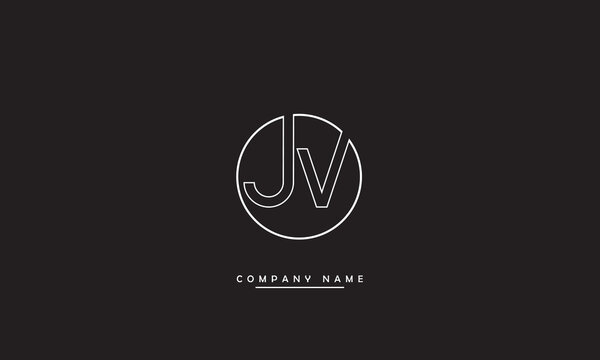 JV, VJ, J, V Abstract Letters Logo Monogram