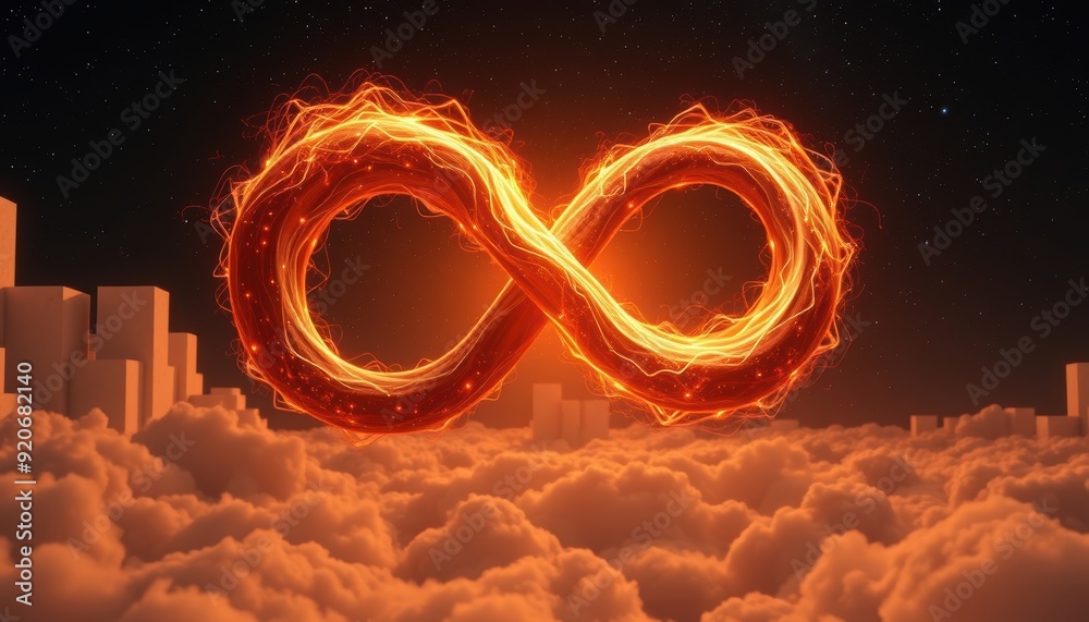 Poster infinity symbol in the sky.