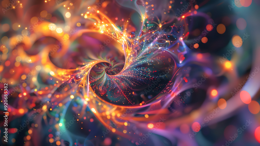 Canvas Prints a colorful, swirling pattern of lights and shapes. the colors are bright and vibrant, creating a sen