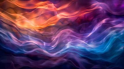 Obraz premium A colorful piece of fabric with a blue and purple swirl. The colors are bright and vibrant, creating a sense of energy and movement. The fabric appears to be flowing