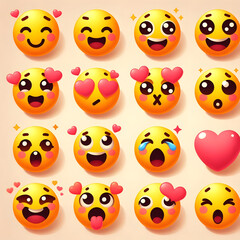 Obraz premium Emoticon design elements that reflect modern trends