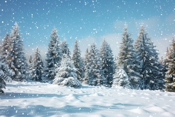 snow covered trees