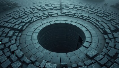 Naklejka premium Abstract Stone Circle with Hole.