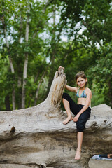 person sitting on the tree