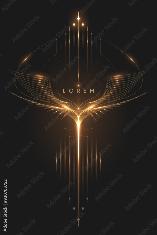 Canvas Prints golden wings in lines with light effect