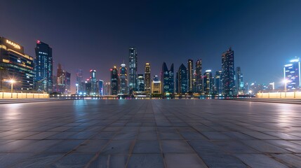 Fototapeta premium Nighttime Urban Road in Shanghai, Perfect for Commercial Car Advertisement Background