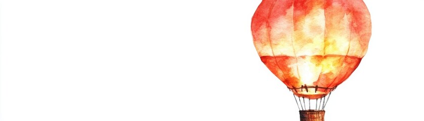 Obraz premium Watercolor illustration of a hot air balloon in the shape of a character, playful and unique, isolated on white background