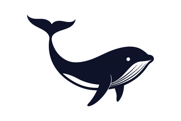 Fototapeta premium a silhouette of whale vector illustration