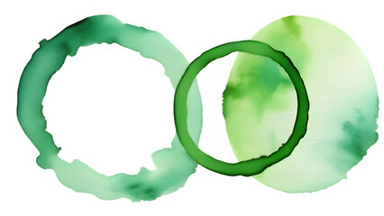 Green watercolor ring