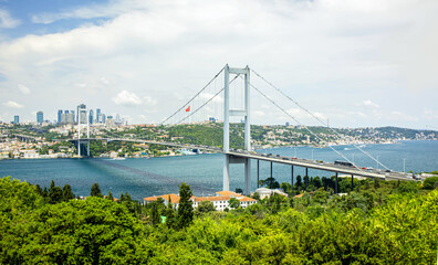 suspension bosphorus bridge over the bosphorus strait in istanbul