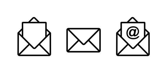 Email icon set. Post mail vector symbol. Envelope icon. E-mail icon. Mail icon vector for web