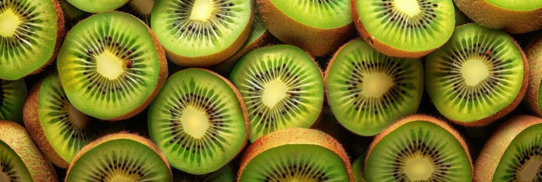 Seamless kiwi fruit cut slice  pattern background