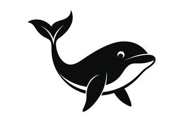 Fototapeta premium a silhouette of whale vector illustration