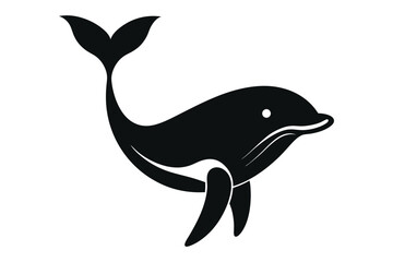 Obraz premium a silhouette of whale vector illustration