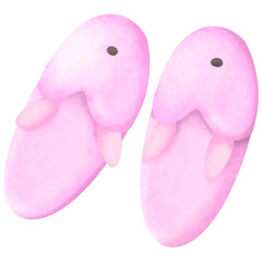 Pink bunny slippers , Pair of soft slippers on pink color 