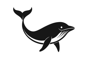 Fototapeta premium a silhouette of whale vector illustration