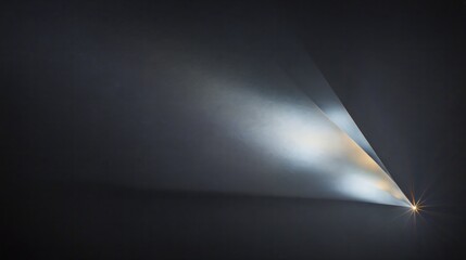 Generative AI, A minimalist and ethereal depiction of light piercing through darkness, symbolizing clarity, focus, and the power of illumination in an abstract composition.