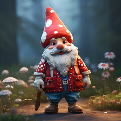 Obraz premium Quaint and Whimsical Gnome Costume displaying Creative Styling and Artistic Detailing