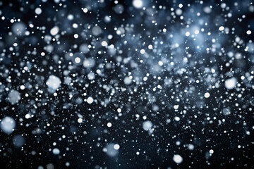 Obraz premium Snowstorm texture. Bokeh lights on black background.