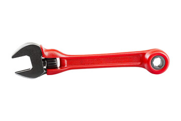 Red Adjustable Wrench Isolated