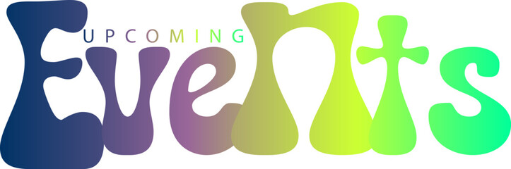 Upcoming events. Origami style speech bubble banner. Sticker design template with Upcoming events text. Vector EPS 10