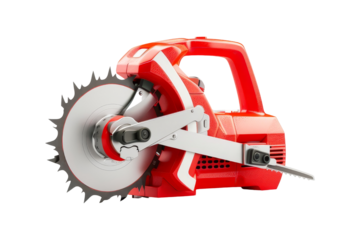 Red electric saw Isolated