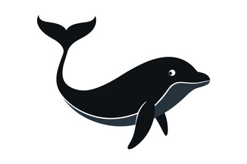 Obraz premium a silhouette of whale vector illustration