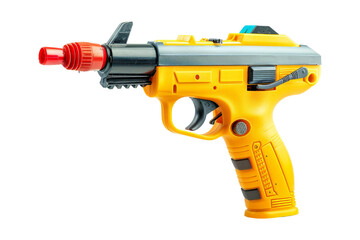 Yellow Plastic Toy Gun Isolated