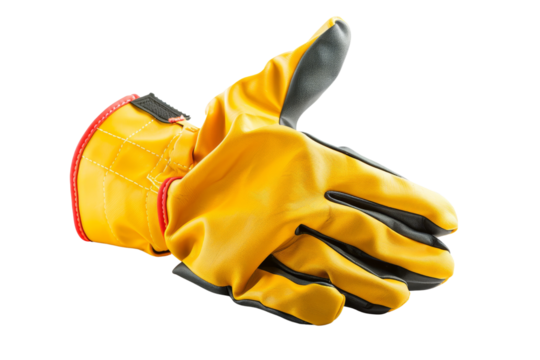 Yellow Work Gloves Giving Thumbs Up