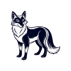 Fox silhouette vector Clip art isolated design illustration