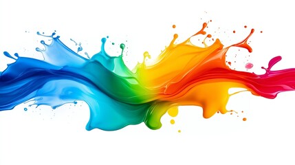 A colorful splash of paint on a white background. The colors are bright and vibrant, creating a sense of energy and excitement. The splatter effect adds a dynamic and playful element to the image