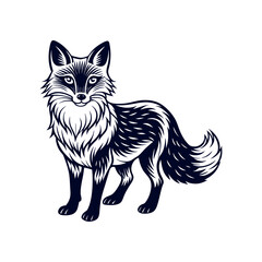 Fox silhouette vector Clip art isolated design illustration