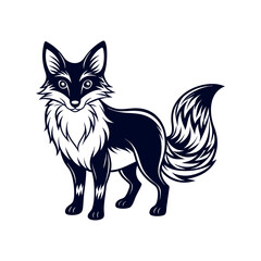 Fox silhouette vector Clip art isolated design illustration