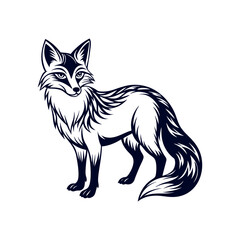 Fox silhouette vector Clip art isolated design illustration